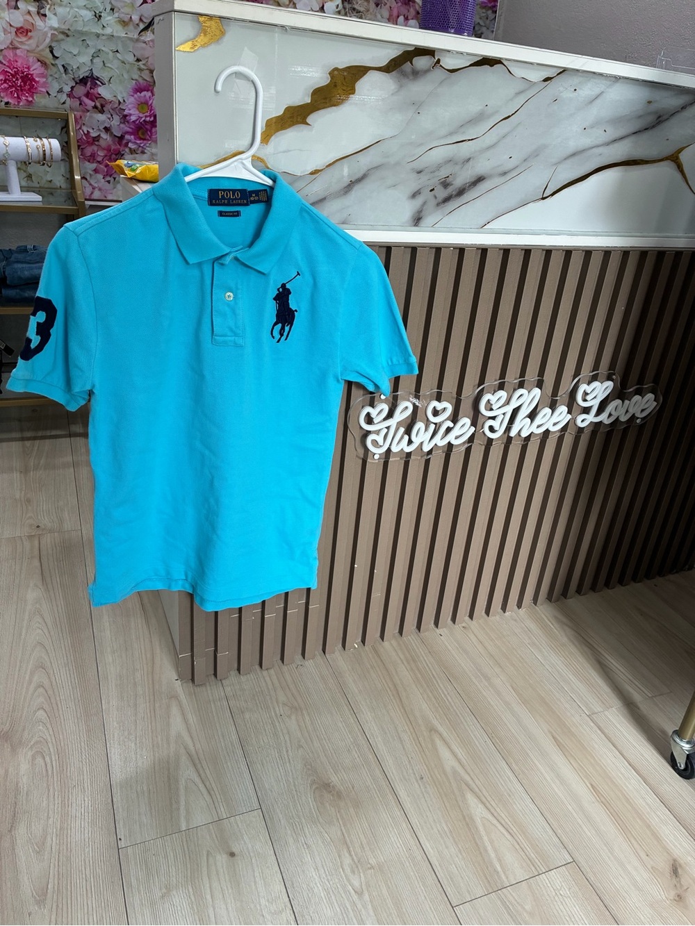 Polo by Ralph Lauren Turquoise Short-Sleeve Polo with Navy Pony